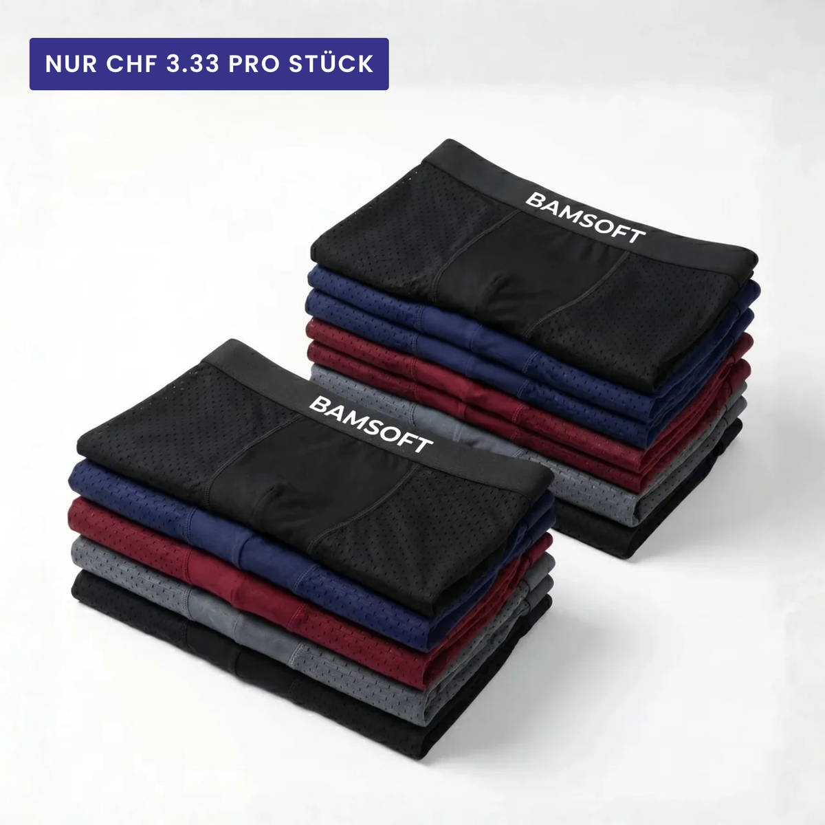 BamSoft | Atmungsaktive Boxershorts aus Bambus (5+7 GRATIS)